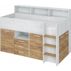 Divstāvu gulta NEO L/P labā puse, Craft balts/Craft zelts